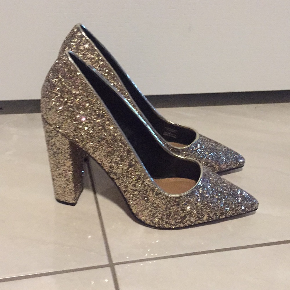 ASOS Phantom High Heel size 9 gold glitter New